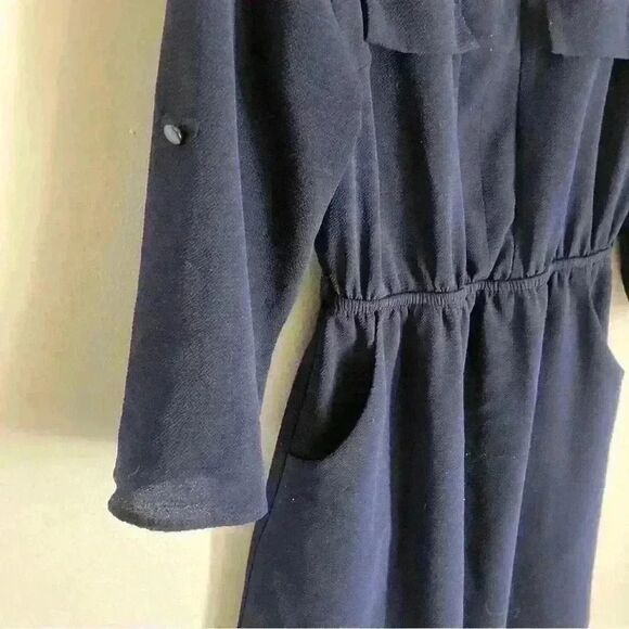 Monteau Women's Small Navy Cinched Waist Dress - Picture 3 of 6